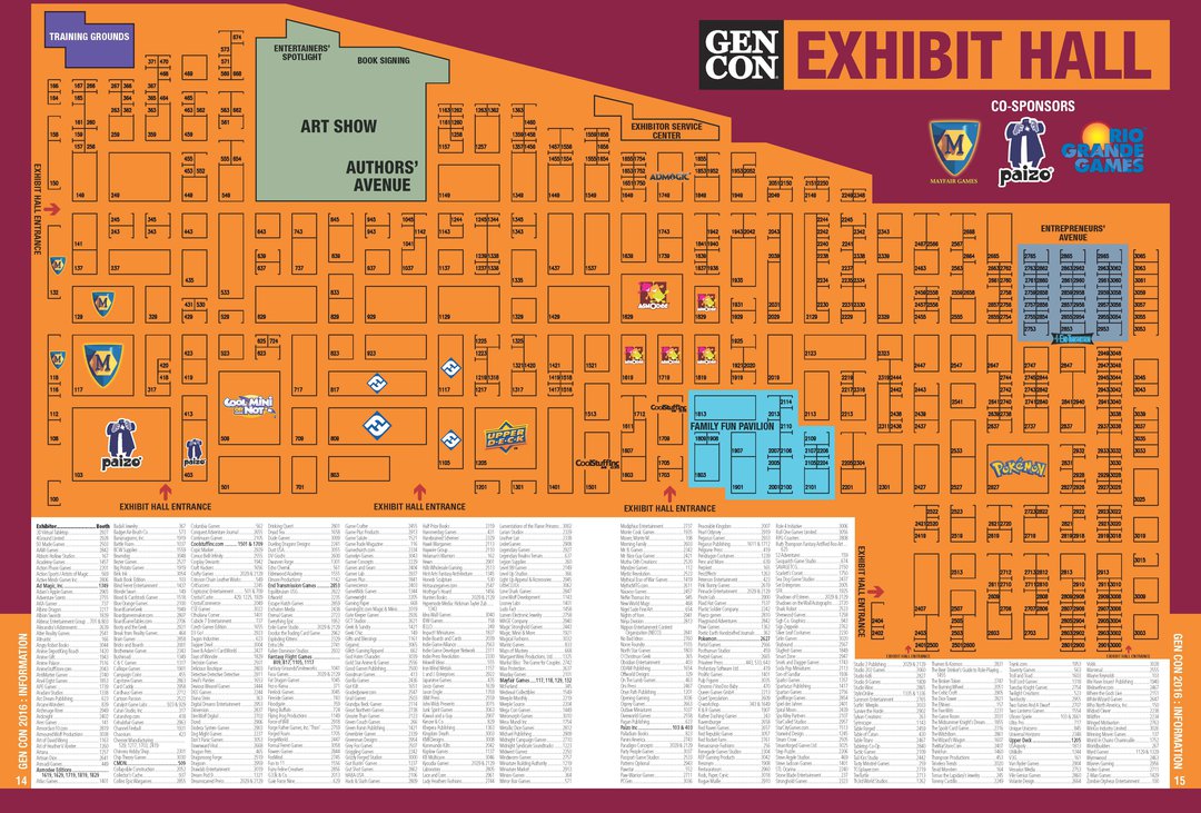 GenCon 2016 Floor Map