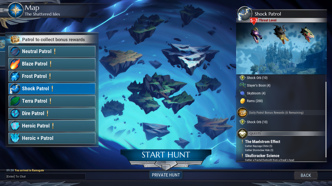 dauntless hunt select