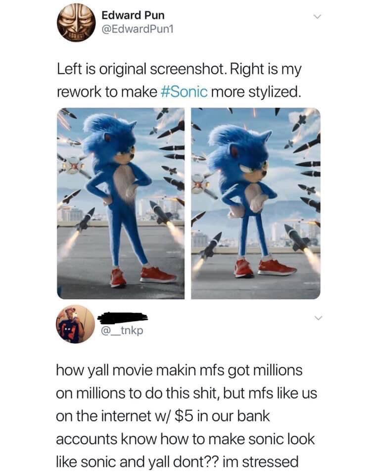 sonic the hedgehog movie meme
