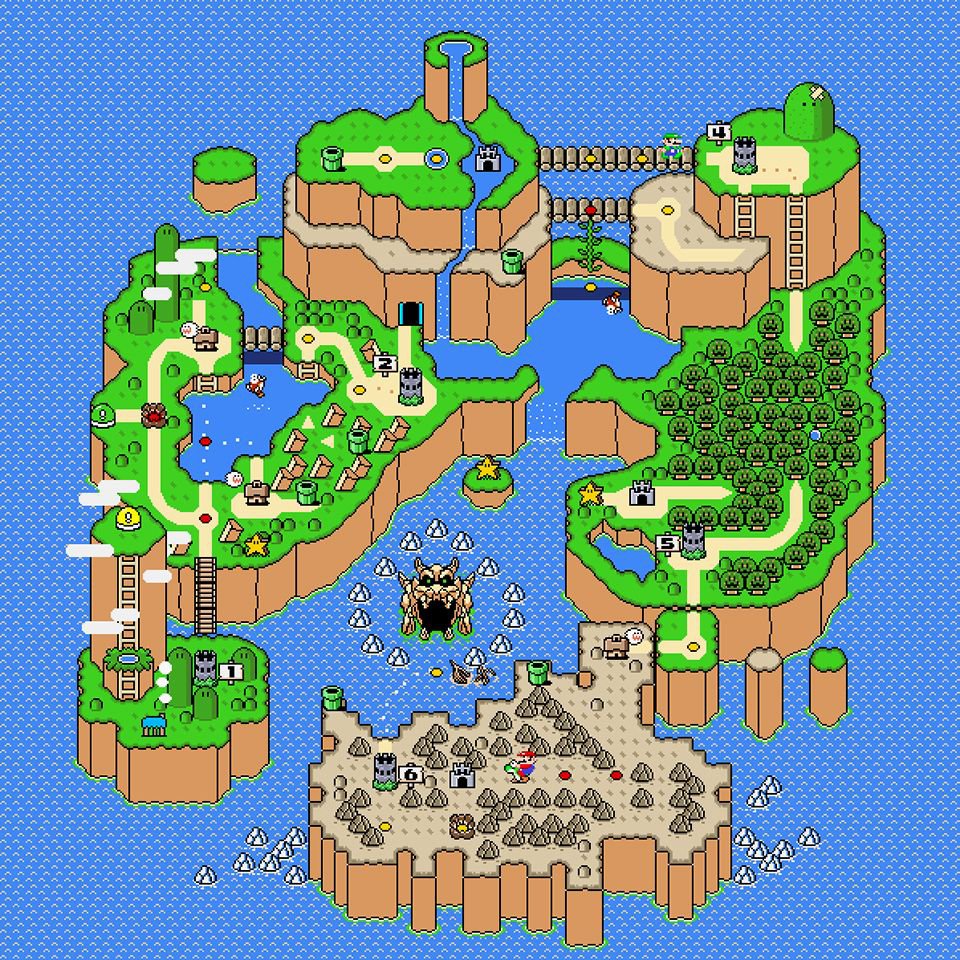 super mario world map