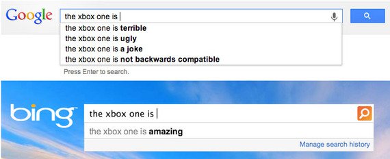 xbox one bing vs google