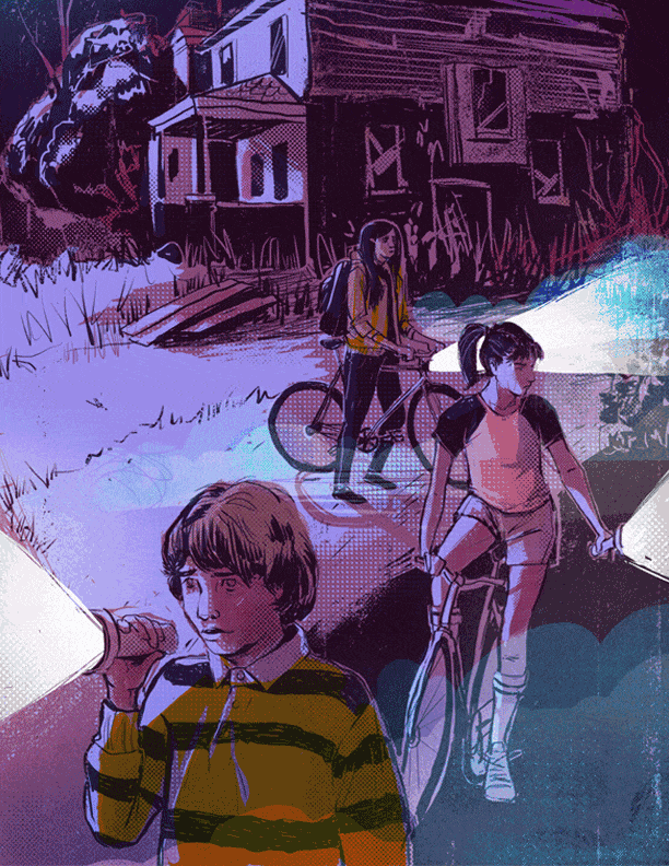 kids on bikes creepy house